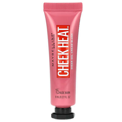 Cheek Heat, Sheer Gel-Cream Blush, 15 Nude Burn, 0.27 fl oz (8 ml)