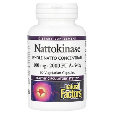 Natural Factors Nattokinase 100 mg 60 вегетарианских капсул
