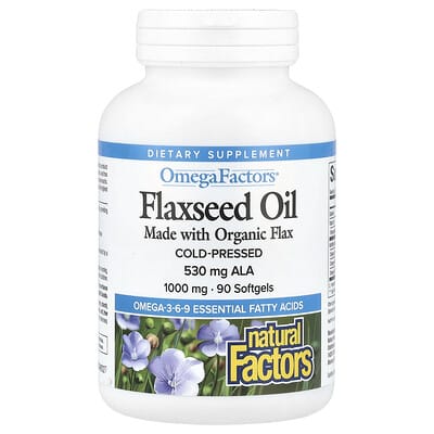 OmegaFactors, Flaxseed Oil, 1,000 mg, 90 Softgels