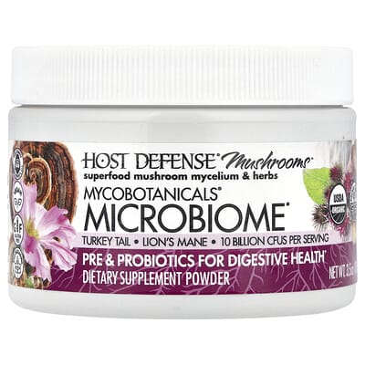 Порошок Host Defense Mushrooms™, MycoBotanicals® Microbiome, 3.5 oz (100 g)