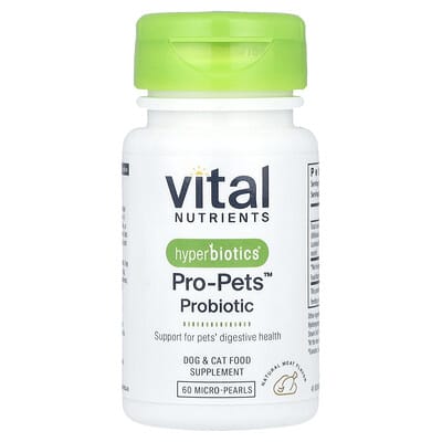 Hyperbiotics® Pro-Pets™ Пробиотик для собак и кошек, натуральное мясо, 60 микро-жемчужин