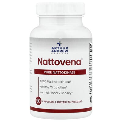 Arthur Andrew Medical Nattovena®, чистая наттокиназа, 4,000 FU, 90 капсул