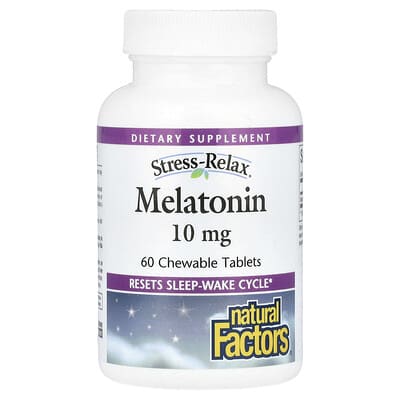Жевательные таблетки Stress-Relax®, мелатонин, 10 mg, 60 штук