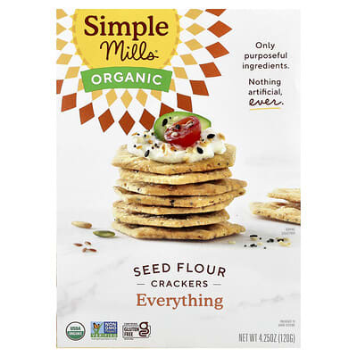 Organic Seed Flour Crackers, Everything, 4.25 oz (120 g)