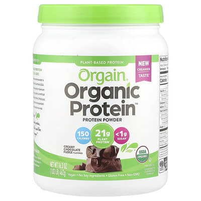 Органический протеиновый порошок Creamy Chocolate Fudge, 1.02 lb (462 g)
