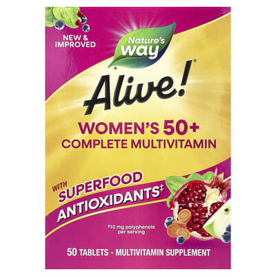 Мультивитамины Alive!® Women's 50+ Complete, 50 таблеток
