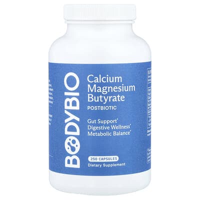 BodyBio Кальций и магний бутират, 250 капсул