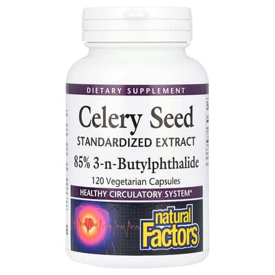 Celery Seed, Standardized Extract, 120 вегетарианских капсул