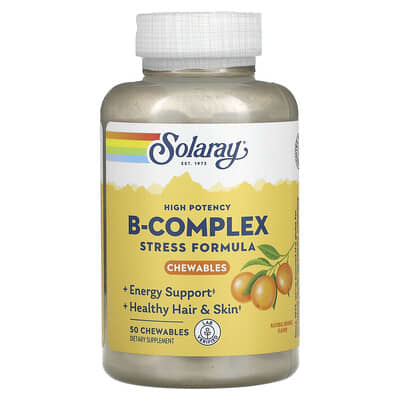 B-Complex, High Potency, Natural Orange, 50 Chewables