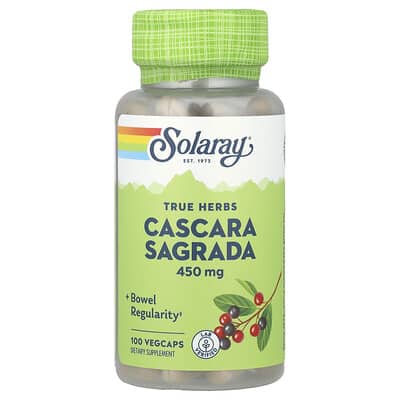 True Herbs, Cascara Sagrada, 450 mg, 100 вегетарианских капсул