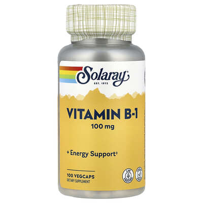 Витамин B-1, 100 mg, 100 вегетарианских капсул