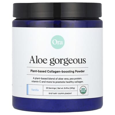 Aloe Gorgeous порошок с растительным коллагеном, ваниль, 8.47 oz (240 g)