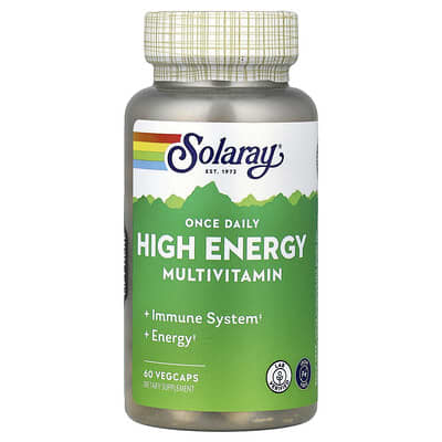 Solaray многовиटामिनный комплекс High Energy без железа 60 веганских капсул