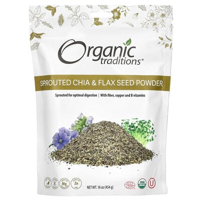 Superfoods, пророщенная чиа / лен, 16 oz (454 g)