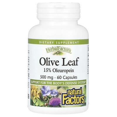 HerbalFactors, Лист оливы, 500 mg, 60 капсул
