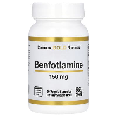 Бенфотиамин с L-Leucine, 150 mg, 90 вегетарианских капсул