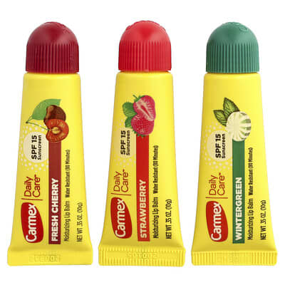 Daily Care®, Увлажняющий бальзам для губ, SPF 15, ассорти, упаковка 3 шт., 0.35 oz (10 g) каждый