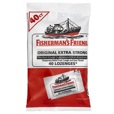 Леденцы Fisherman's Friend с ментолом, оригинальный экстра-сильный, 40 шт