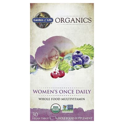 Organics, Женский, ежедневный комплекс мультивитаминов, 30 веганских таблеток