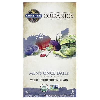 Organics, Men's Once Daily, 30 Vegan Tablets