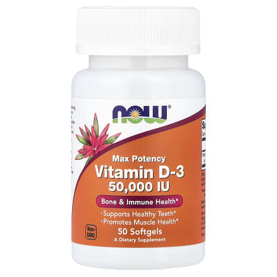 Витамин D-3, Max Potency, 50,000 IU, 50 мягких капсул