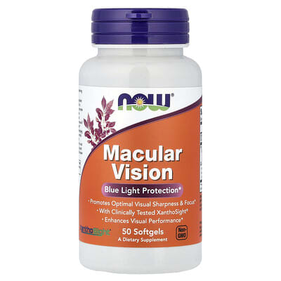 Комплекс для здоровья глаз Macular Vision, 50 мягких капсул NOW Foods