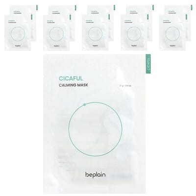 Успокаивающая маска для лица Cicaful Beplain, 10 шт, 0.95 oz (27 g) каждая