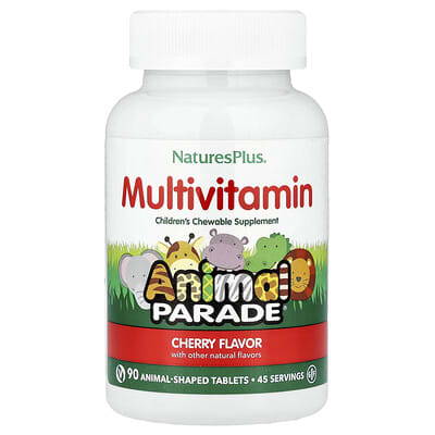 Animal Parade®, Children's Chewable Multivitamin, Cherry, 90 Animal-Shaped Tablets