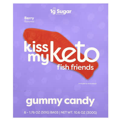 Желейные конфеты Fish Friends Berry, 6 пакетов по 1.76 oz (50 g)