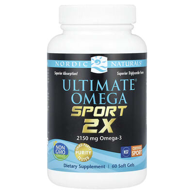 Nordic Naturals Ultimate Omega Sport 2x, 60 мягких капсул (1,075 mg на капсулу)