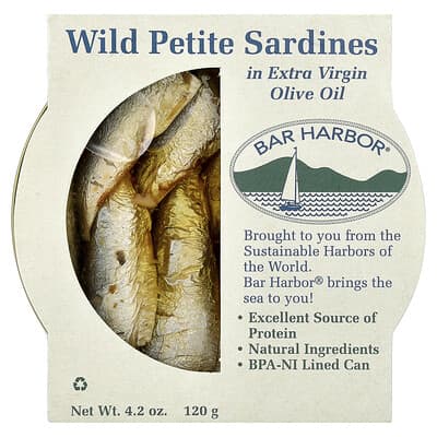 Sardines Petite в оливковом масле Extra Virgin, 4.2 oz (120 g)