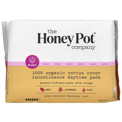 The Honey Pot Company Прокладки для менструации с крылышками, Cooling Herbal Infusion, 16 шт