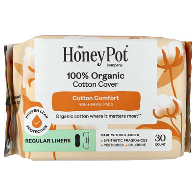 100% Organic Cotton Cover, прокладки, Regular, 30 штук