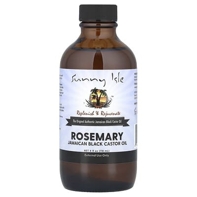 Sunny Isle Масло розмарина и черного ямайского касторового масла, 4 fl oz (118 ml)