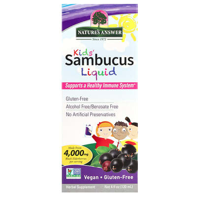 Детский Sambucus Liquid, 4,000 mg, 4 fl oz (120 ml)