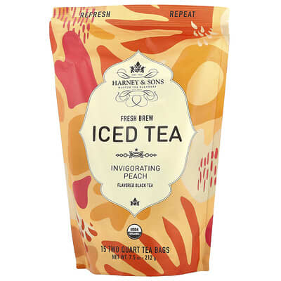 Harney & Sons Чай Iced Tea Invigorating Peach 15 Two Quart Tea Bags 7.5 oz (212 g)