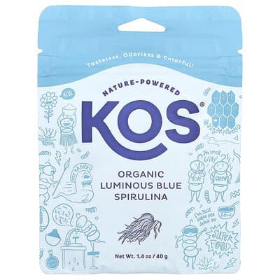 KOS Органический порошок Luminous Blue Spirulina, 1.4 oz (40 g)