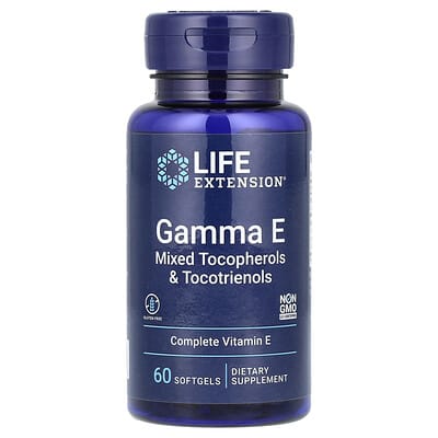 Gamma E, Mixed Tocopherols & Tocotrienols, 60 мягких капсул