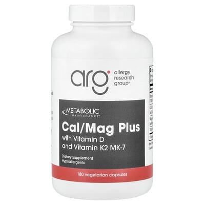 Cal/Mag Plus with Vitamin D and Vitamin K2 MK-7, 180 Vegetarian Capsules