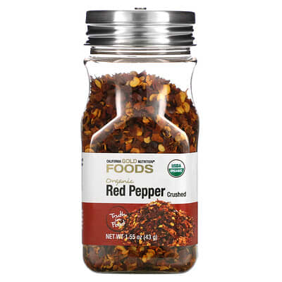 Органический дробленый красный перец, 1.55 oz (43 g)