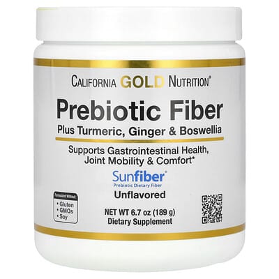 Prebiotic Fiber Plus Turmeric Extract, Organic Ginger Extract and Boswellia Extract, 6.7 oz (189 g)