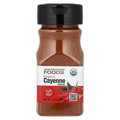 Продукты, органический кайенский перец, 2.75 oz (77 g)