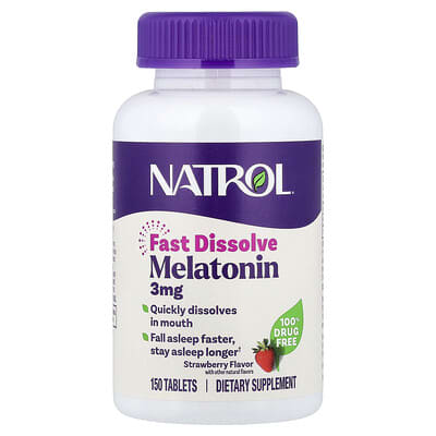 Melatonin быстрорастворимые таблетки со вкусом клубники 3 mg 150 шт