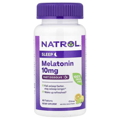 Мелатонин, быстрорастворимый, цитрусовый, 10 mg, 60 таблеток