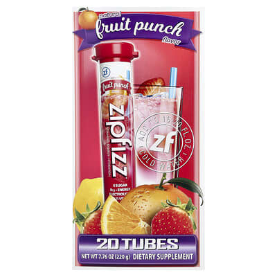 Энергетический напиток Zipfizz Fruit Punch, 20 стиков, 0.39 oz (11 g) каждый