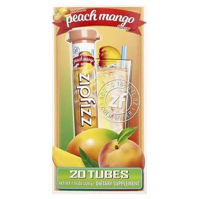 Zipfizz Energy Drink Mix, вкус Peach Mango, 20 трубок, 0.39 oz (11 g) каждая