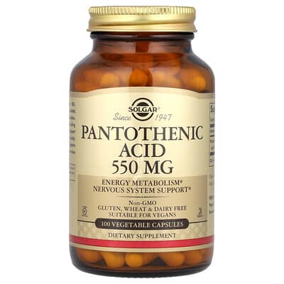 Pantothenic Acid, 550 mg, 100 Vegetable Capsules