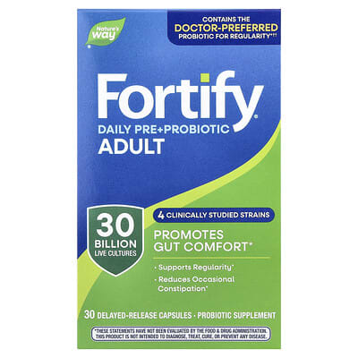 Ежедневный пре- и пробиотик Fortify®, для взрослых, 30 капсул с замедленным высвобождением