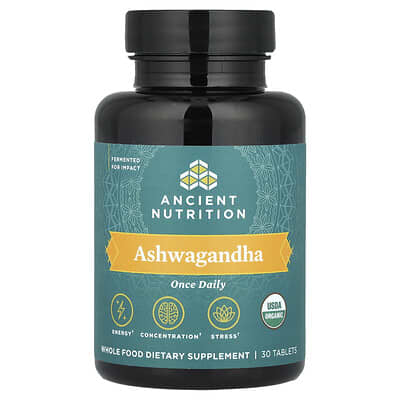 Ancient Nutrition ашваганда, 30 таблеток