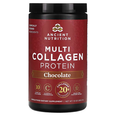 Мультиколлагеновый протеин Ancient Nutrition, Chocolate, 10 oz (283.2 g)